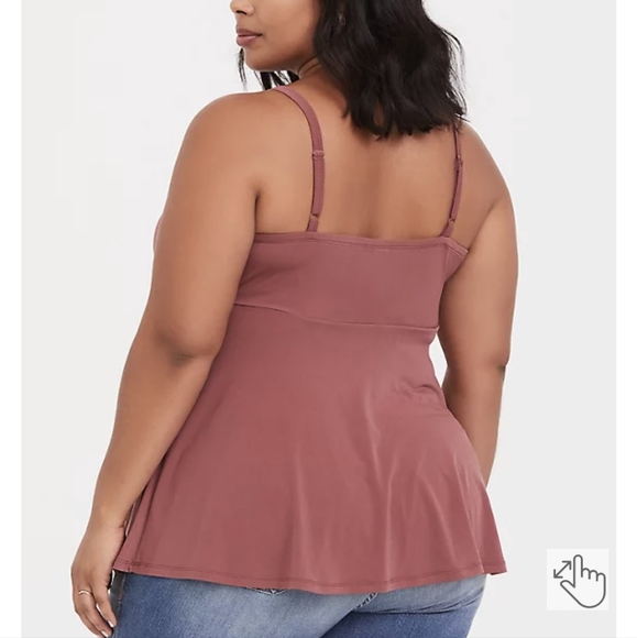 STUDIO KNIT DARK PINK SURPLICE CAMI - Picture 3 of 7